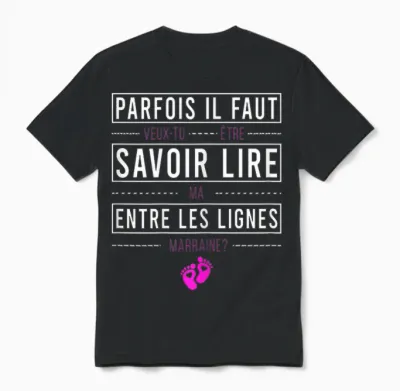 Request Godmother Announcement Godmother Veux-Tu être Ma Marraine Unisex T-Shirt - Black