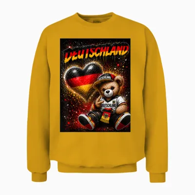 Deutschland T-Shirt Trikot Deutsche Flagge Germany Unisex Sweatshirt - Gold