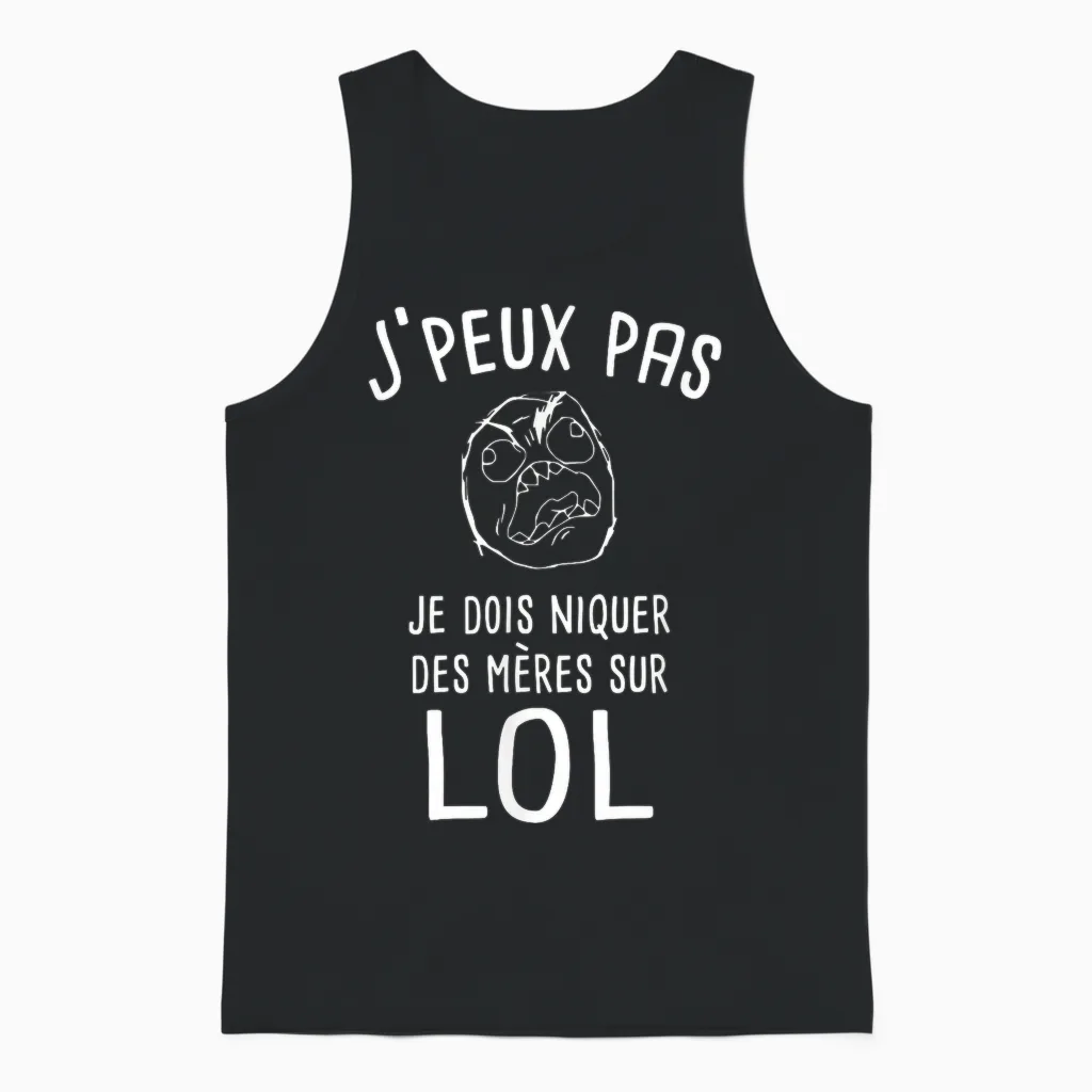 I Can't League of Legend Funny Gift Lol Gamer Geek T-Shirt, Black, S Unisex Tank Top in Black