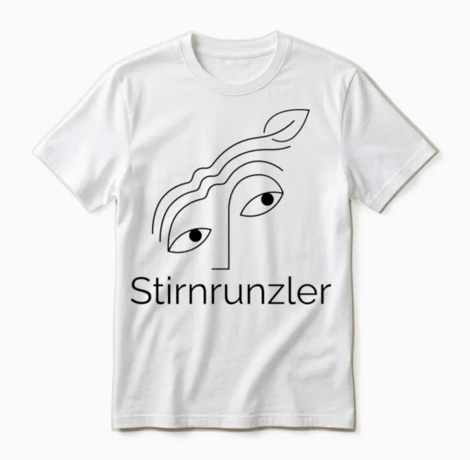 Stirnrunzler Leaf (black) Unisex T-Shirt in White