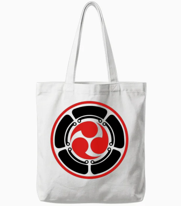Japan Symbol Mitsu Tomoe Shinto Aikido Judo Karate Tote Bags in White