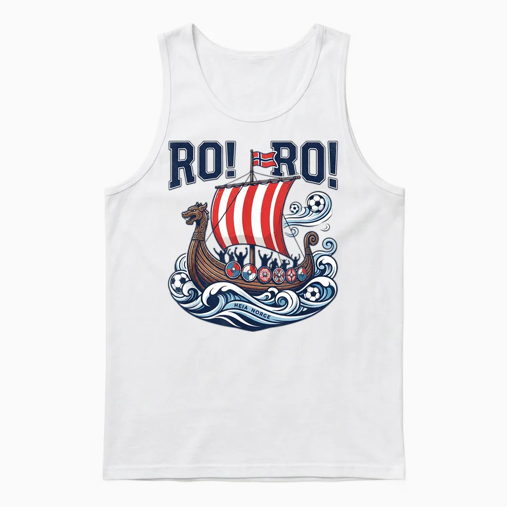 Funny Ro Ro Norway Viking Soccer Norwegian Viking Heritage Unisex Tank Top in White