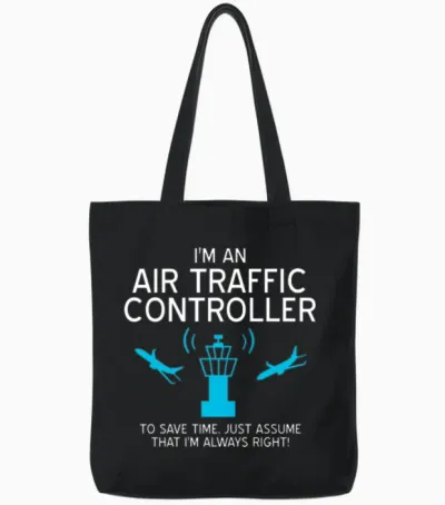 Air Traffic Controller Atc Air Traffic Control Tote Bags - Black