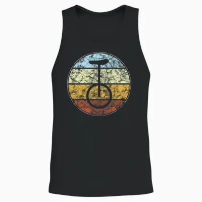 Unicycle Retro Unisex Tank Top - Black