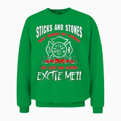 Sticks and Stones Firefighter T-Shirts Unisex Sweatshirt - Irish Green