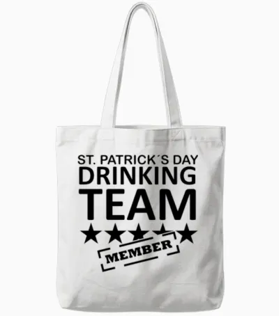 St. Patrick´s Day Drinking Team Member Tote Bags - White