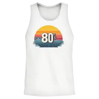 Retro 80s Unisex Tank Top - White – 2