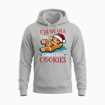 Christmas Gingerbread Man Cookie Funny Quote Workout Fitness Unisex Hoodie - Ash