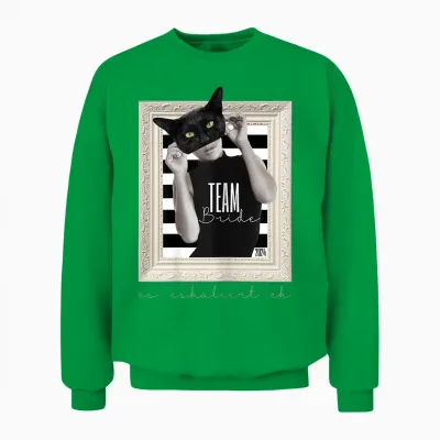 Schärpe Team Bride Katze Elegant Junggesellenabschied Frauen Unisex Sweatshirt - Irish Green