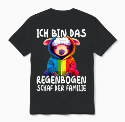 Lgbt Regenbogen Schaf Gay Csd Bisexual Pride Lgbtq Unisex T-Shirt - Black