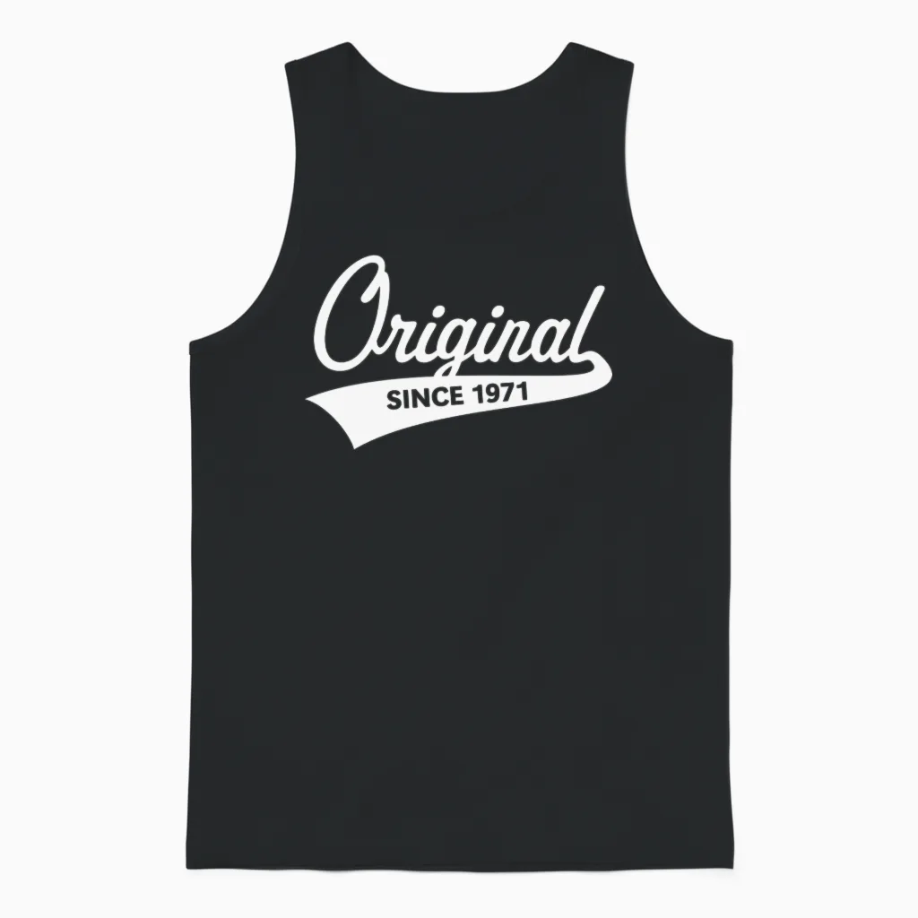 Original Since 1971 (year of Birth, Birthday / W) Unisex Tank Top in Black