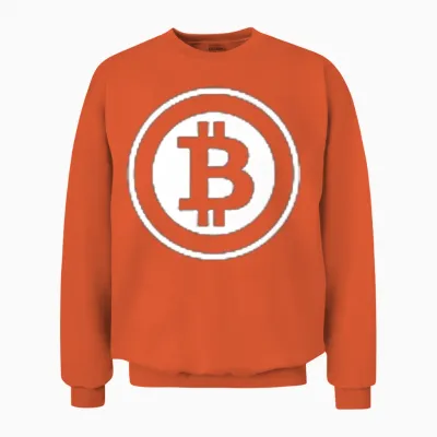 Bitcoin Michael Saylor T-Shirt, Black Unisex Sweatshirt - Orange
