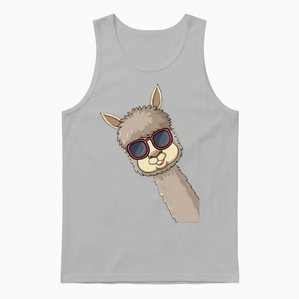 Funny Llama Sunglasses Llama Lover Funny Alpaca Unisex Tank Top - Ash