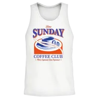 Slow Sunday Coffee Club Unisex Tank Top - White – 2