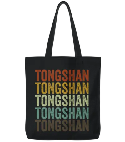 Tongshan China Retro Vintage Tote Bags - Black