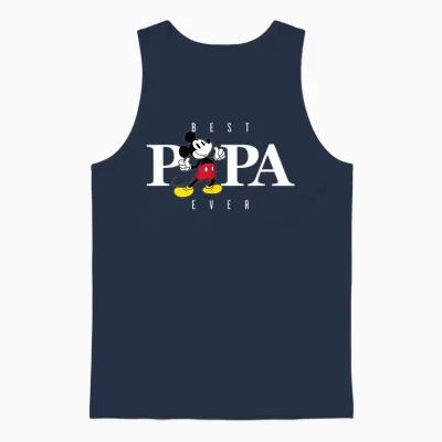 Disney Mickey Mouse Thumbs Up Best Papa Ever Father's Day Unisex Tank Top - Navy