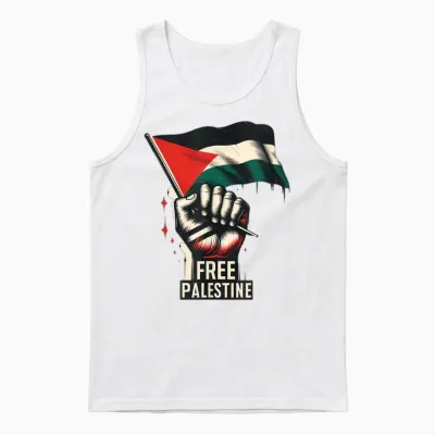 Free Palestine, Palestine, Gaza, Palestinian Pride Gift T-Shirt, Black, S Unisex Tank Top - White