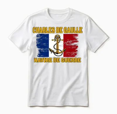 Charles De Gaulle R91 Nuclear Aircraft Carrier Father Grandfather Unisex T-Shirt - White