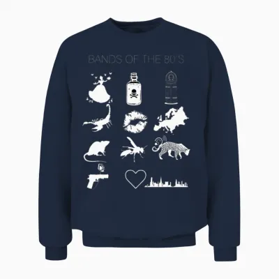 Bands of the 80's Hair Bands Rock Bands 1980's Unisex Sweatshirt - Navy