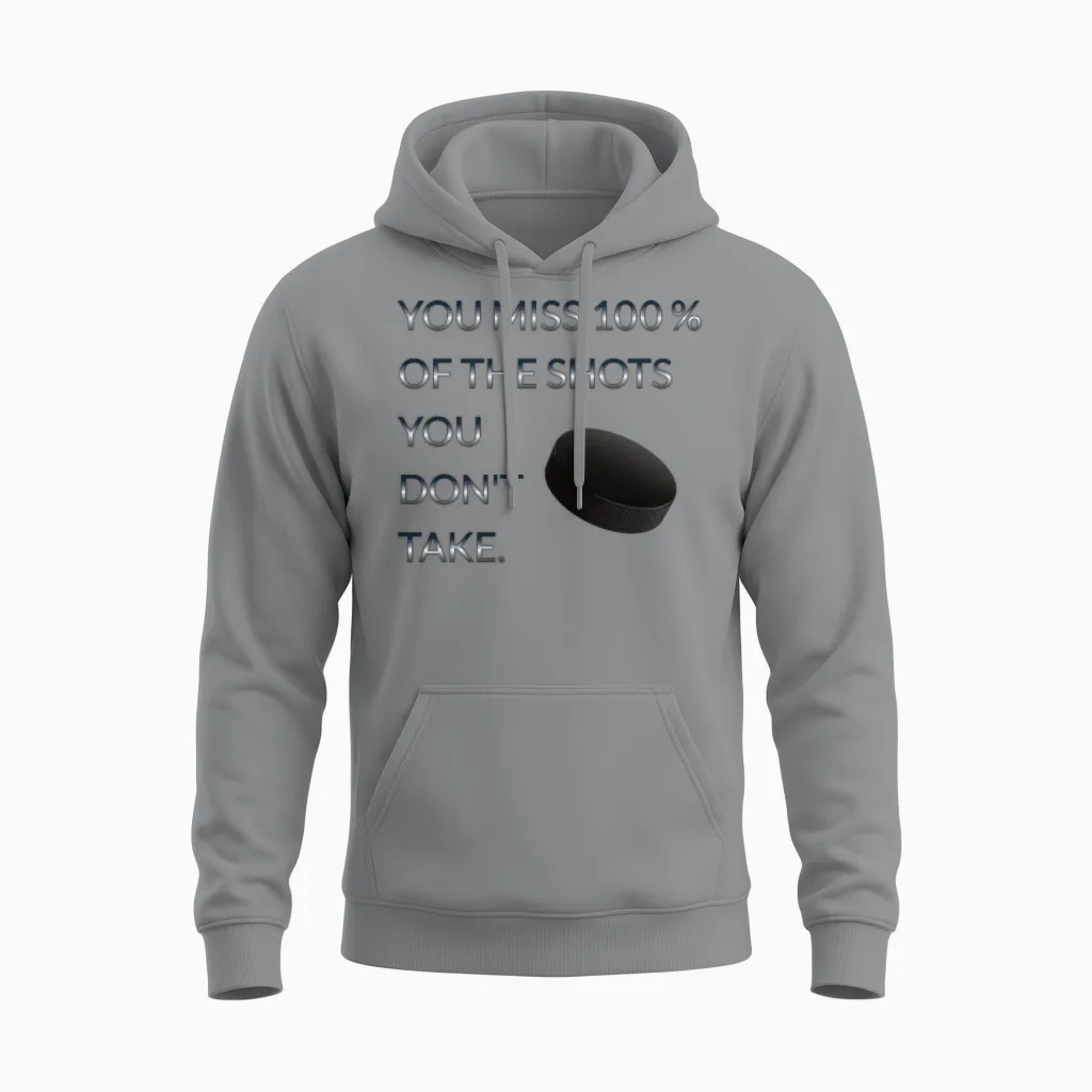 Encouraging Ice Hockey Quote Unisex Hoodie in Sport Grey