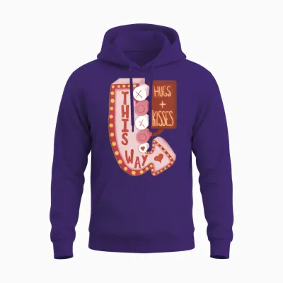 Retro Valentine’s Day Unisex Hoodie - Purple