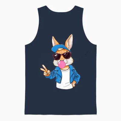 Cooler Hase Osterhase Bunny Kaninchen Kinder Jungen Ostern Unisex Tank Top - Navy