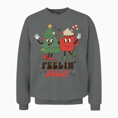 Retro Christmas Unisex Sweatshirt - Graphite Heather