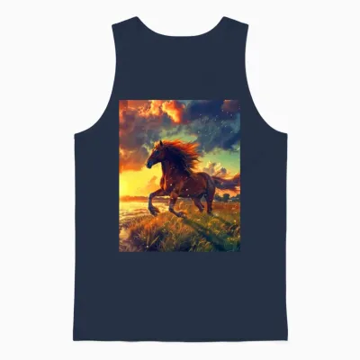 Horses Are My Life Unisex Tank Top - Navy