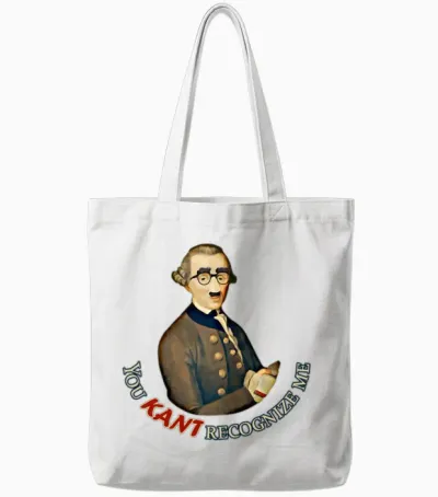 Funny Philosopher: Can't Recognize Immanuel Kant Tote Bags - White