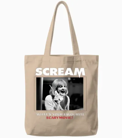 What's Your Favourite Scary Movie? Graphic Papl3015 Tote Bags - Natural