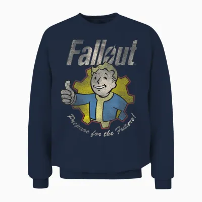 Fallout Video Game Prepare for the Future Vault Boy Unisex Sweatshirt - Navy