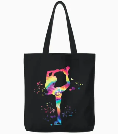 Figure Skating Figure Skating Colourful Girls Ice Skating Tote Bags - Black
