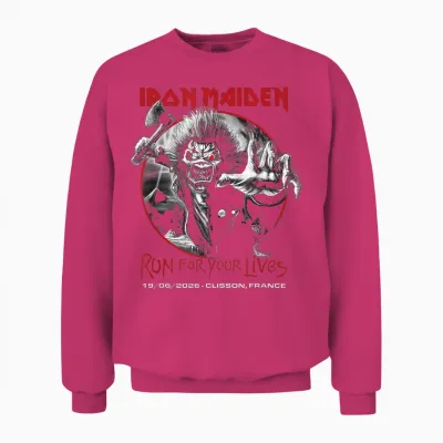 Iron Maiden Run for Your Lives Tour 2026 Clisson Unisex Sweatshirt - Heliconia