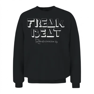 Freak Beat Records White Unisex Sweatshirt - Black