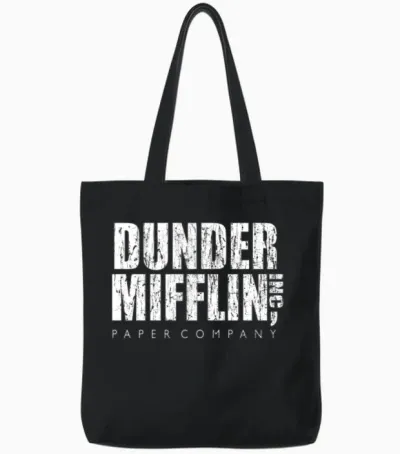 Dunder Mifflin Inc Tote Bags - Black