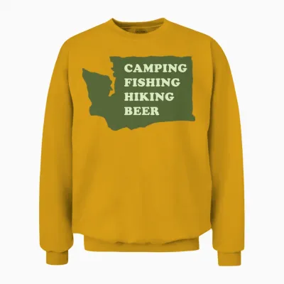 Camping Fishing Hiking Beer Unisex Sweatshirt - Gold