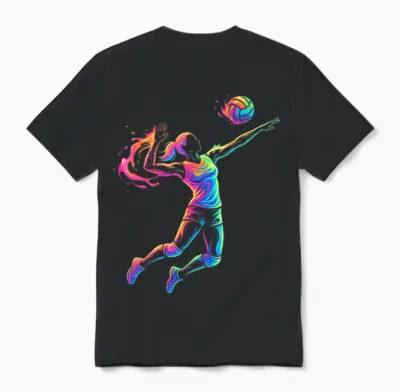 Joueur De Volleyball Femme Enfant Et Fille Unisex T-Shirt - Black