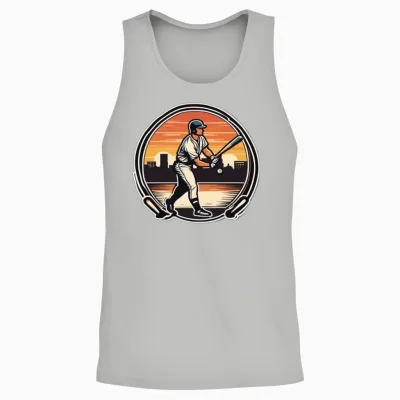 Baseball Retro Baseball Sunset Unisex Tank Top - Ash