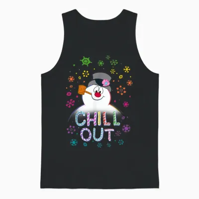 Frosty the Snowman Chill Out Portrait Unisex Tank Top - Black