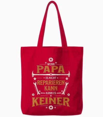 Wenn Papa Es Nicht Reparieren Kann Lustiges Handwerker Papa Tote Bags - Red