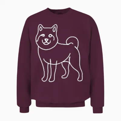 Shiba Inu Minimalismus Hunde Unisex Sweatshirt - Maroon