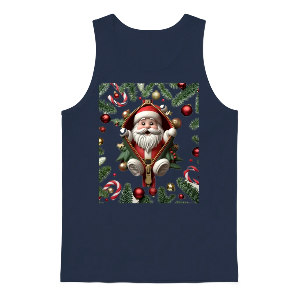 Funny Santa โ Christmas Gift Unisex Tank Top - Navy