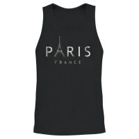 Paris Eiffel Tower Unisex Tank Top - Black – 2