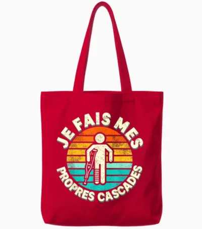 Je Fais Mes Opres Waterfalls Gift Idea Get Well Well T-Shirt, Black, S Tote Bags - Red