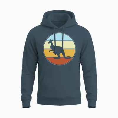 Kangaroo Retro Unisex Hoodie - Dark Heather