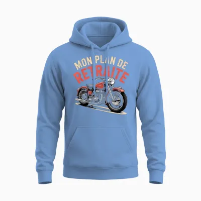 Motorcycle Retirement Man Humour Gift Funny Biker Funny Unisex Hoodie - Carolina Blue
