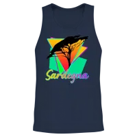 Sardinia Sardegna Retro Sardinia Unisex Tank Top - Navy – 2