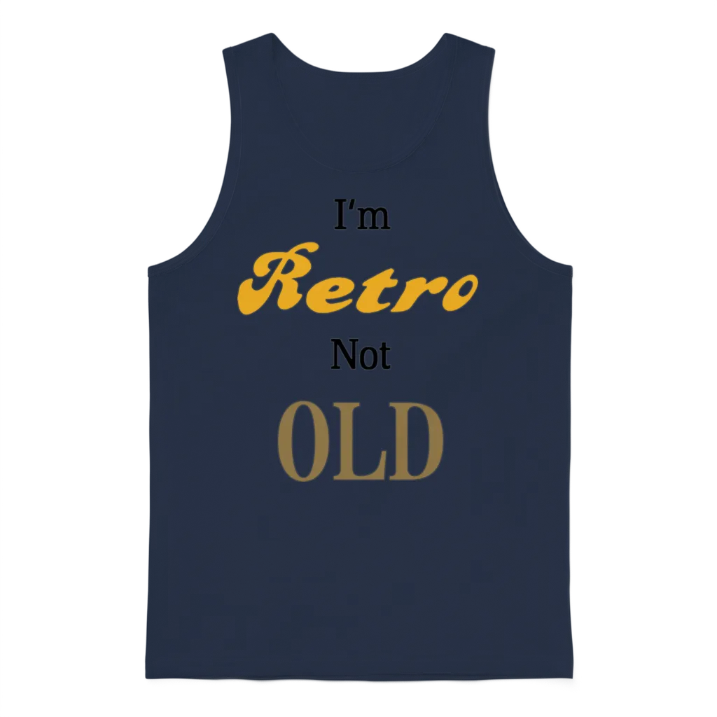 I M Retro Not Old Unisex Tank Top - Navy