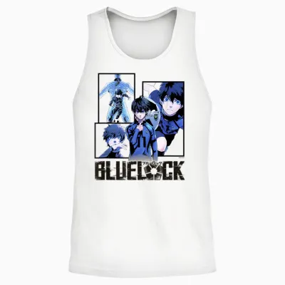 Blue Lock Yoichi Isagi the Mind on the Game Big Split Logo Unisex Tank Top - White