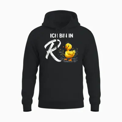T-Shirt with German Text "ich Bin in R Ente - Rente X" [german Language] Unisex Hoodie - Black